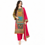 Multicolor Mirror Work Embroidered 3-Piece Suit