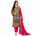 Multicolor Patchwork Embroidered 3-Piece Suit